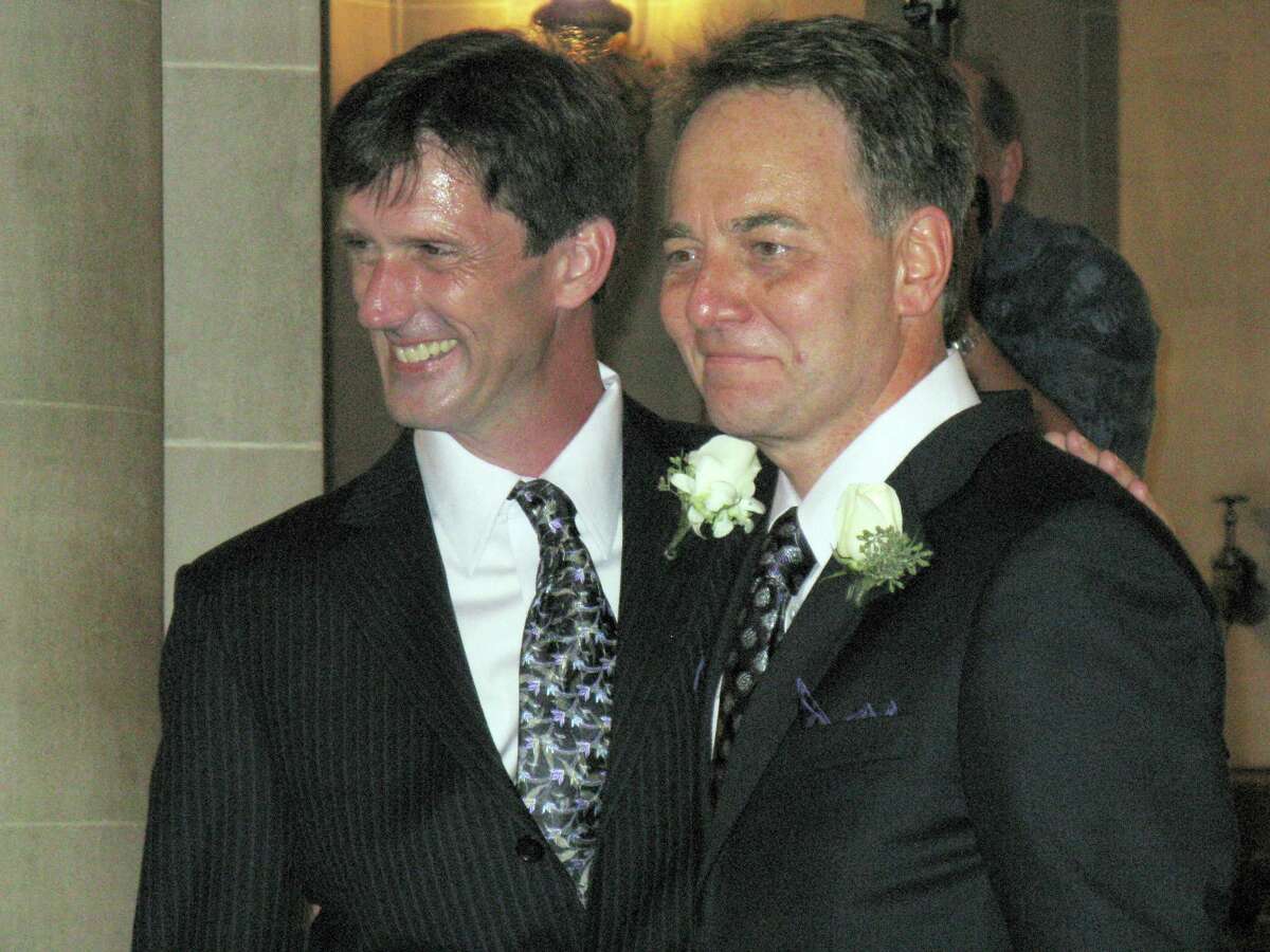 Brian and Kevin Fisher-Paulson on their wedding day.