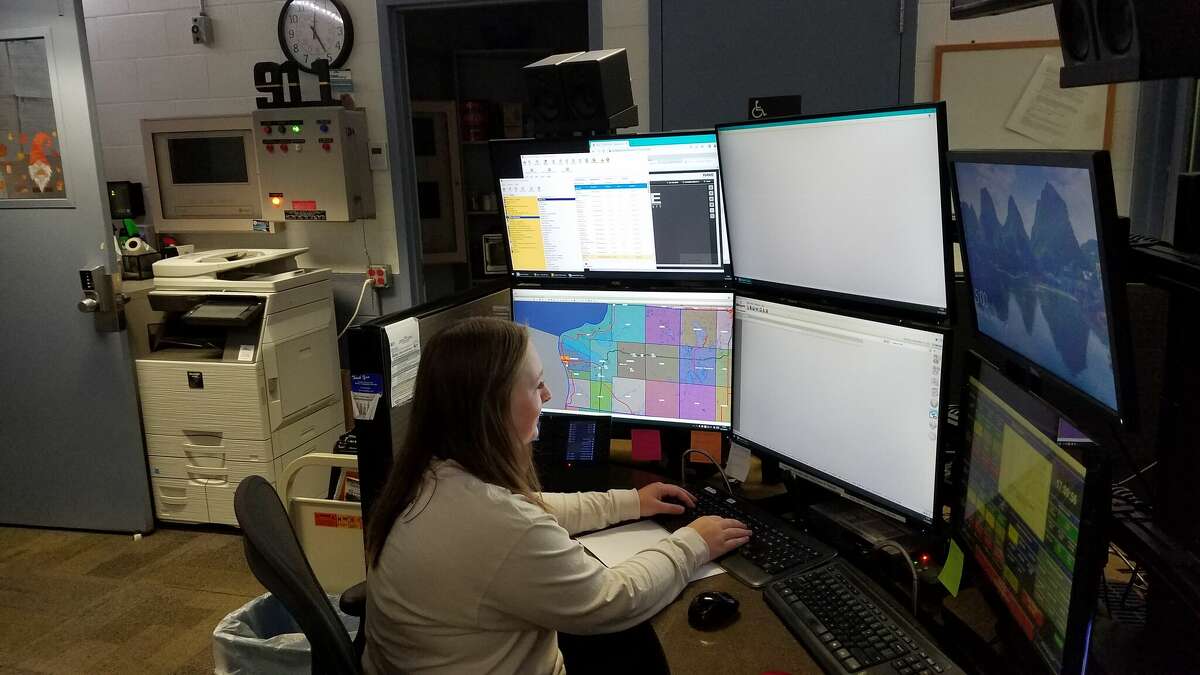 Elyssa Magnan is one of the dispatchers at Benzie County Central Dispatch, where the county's 911 calls are being answered. Benzie County's 911 system celebrated its 30th anniversary on Sept. 11. 