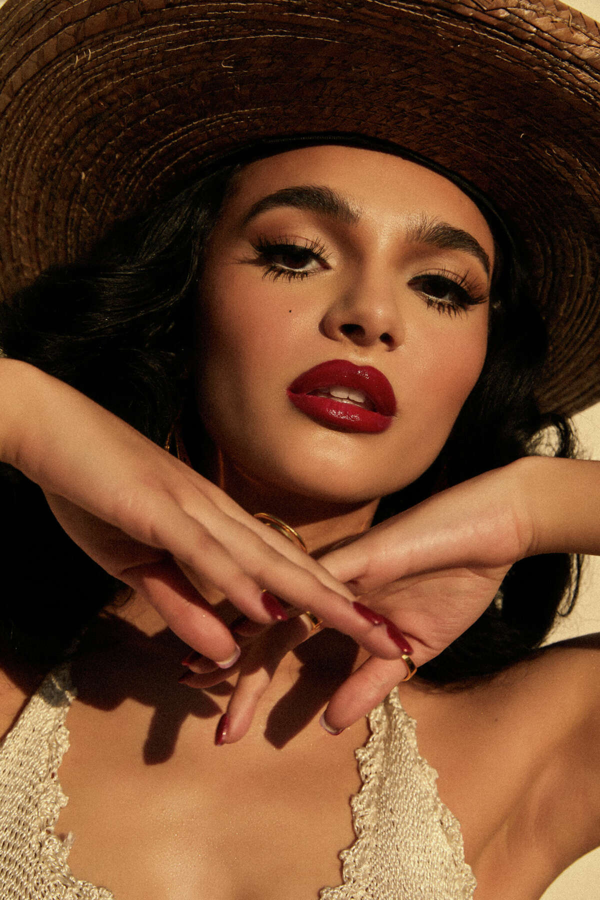 Paulina Chávez in a Maria Felix-inspired photo shoot. The young San Antonio actress discovered she has a family connection to the legendary actress from the Golden Age of Mexican cinema.