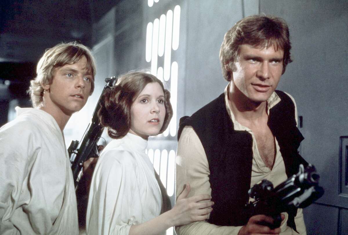 Mark Hamill, Carrie Fisher and Harrison Ford in "Star Wars: A New Hope."