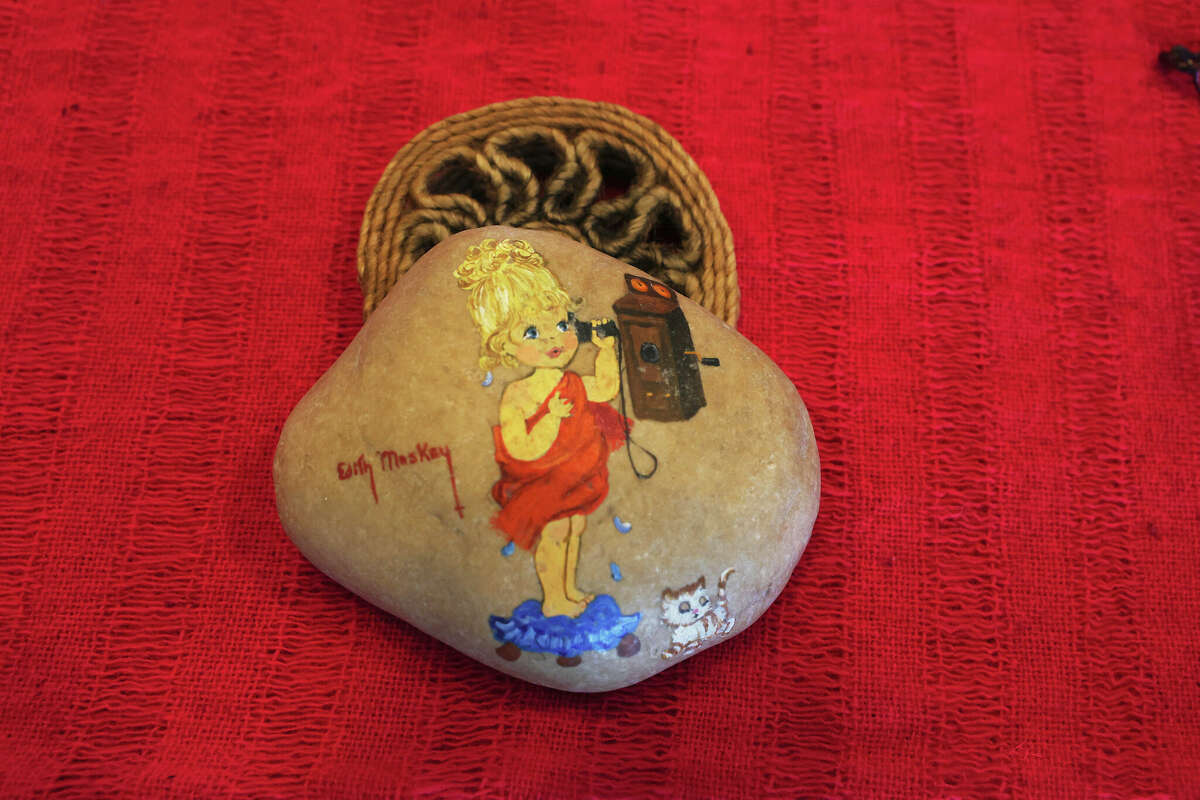 An example of the painted river rocks that Edith Maskey sold during the first Texas Arts and Craft Fair in 1972. This year's fair will be held at the Hill Country Arts Foundation in Ingram, on Sept 24 and 25.