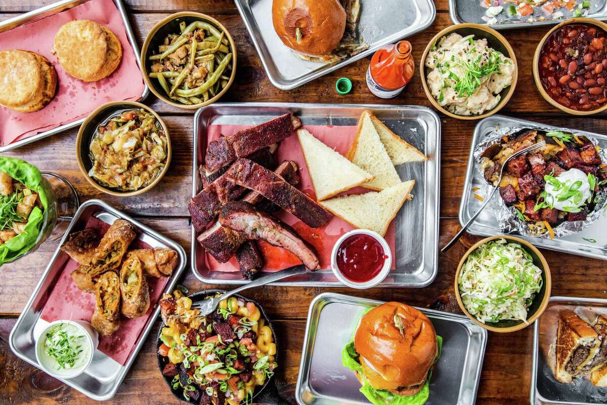Assorted dishes at Cherry Block Smokehouse, a new restaurant from chef/butcher Felix Florez at 1223 W. 34th at the Stomping Grounds in Garden Oaks.
