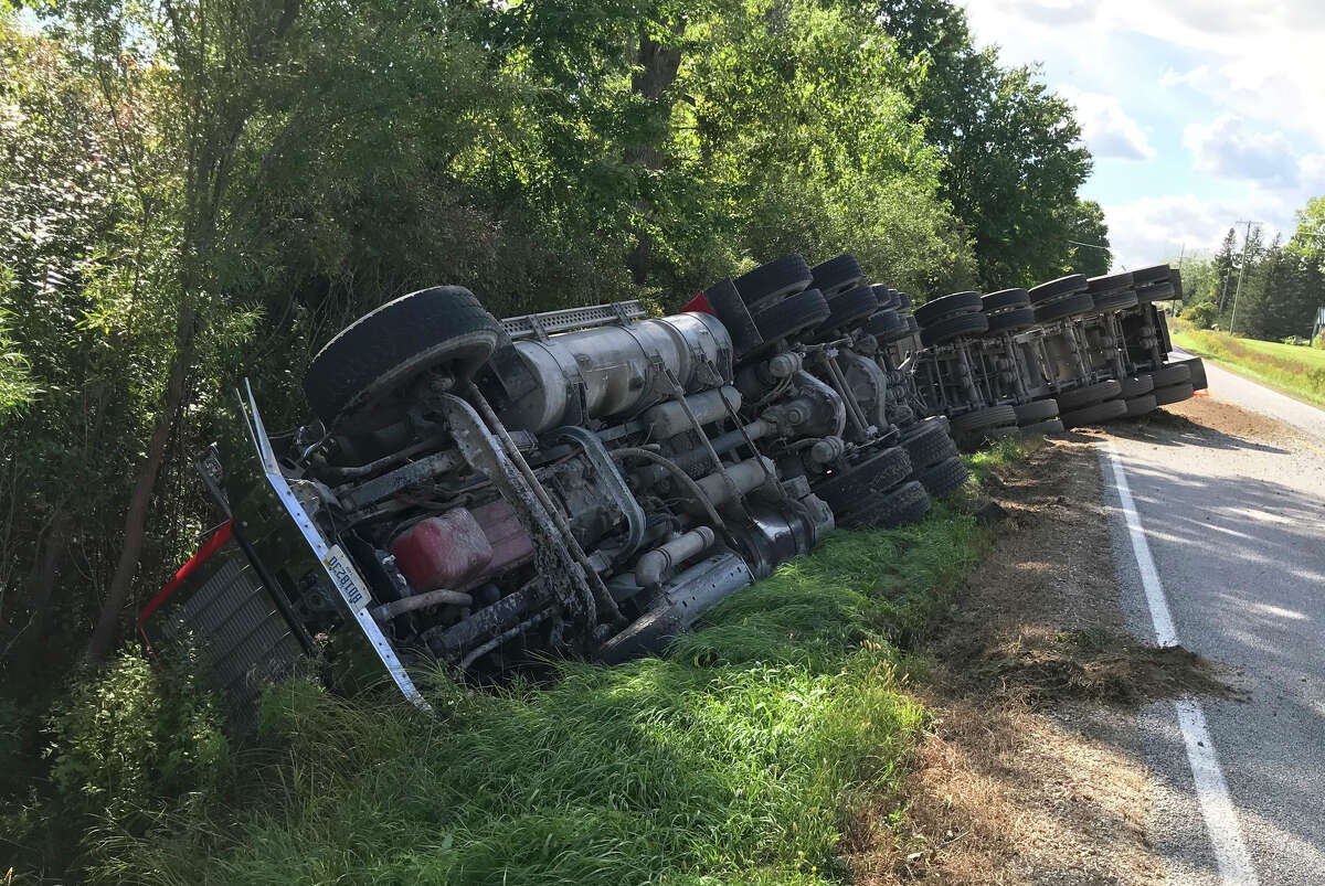 The Tuscola County Sheriff's Office is asking the public for information about a driver that caused a semi hauling double trailers full of salt to jackknife and spill its load on Tuesday afternoon in Ellington Township.