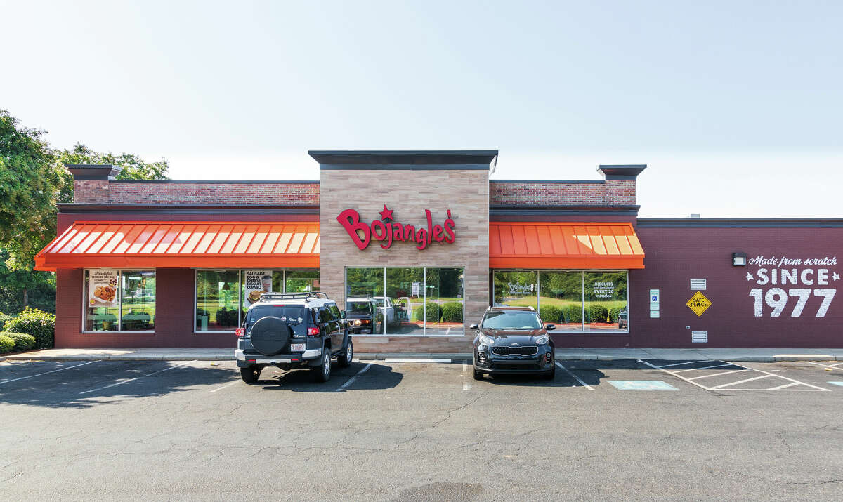 This 2019 photo shows a Bojangles Restaurant. Bojangles is moving to San Antonio as soon as next year. 