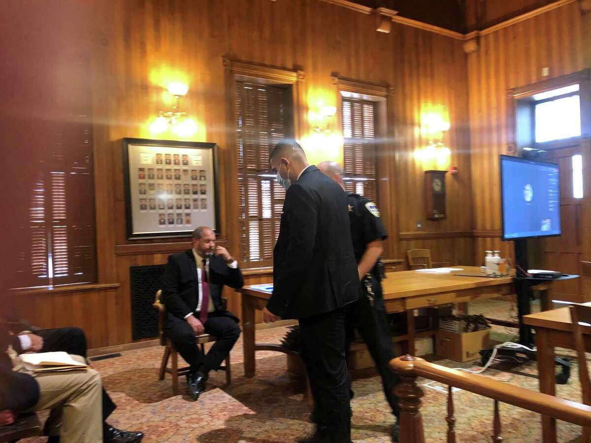 Nauman Hussain enters court Wednesday where state Supreme Court Justice Peter Lynch set a May 1 start date for Hussain's trial in connection with the Oct. 6, 2018 limo crash in Schoharie that killed 20 people.