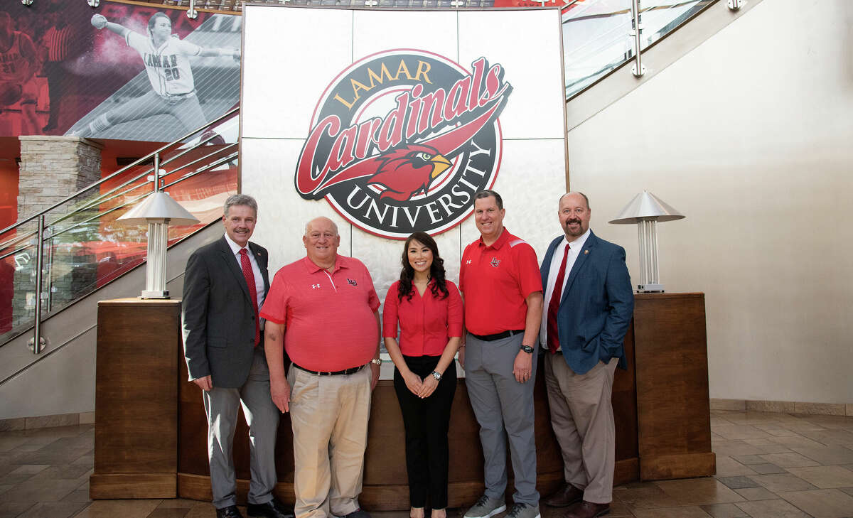 Lamar University is rebranding its athletic fundraising arm. From left to right: Jaime Taylor, Don Shaver, Nga Tea Do, Jeff O'Malley and Daniel Brown.