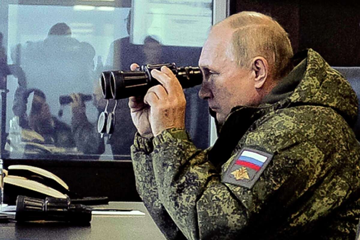 Russian President Vladimir Putin watches a military exercise in far eastern Russia earlier this month. Despite recent losses to Ukraine, Putin thinks he’s found a cold war that he can win. He’s going to try to literally freeze the European Union this winter.