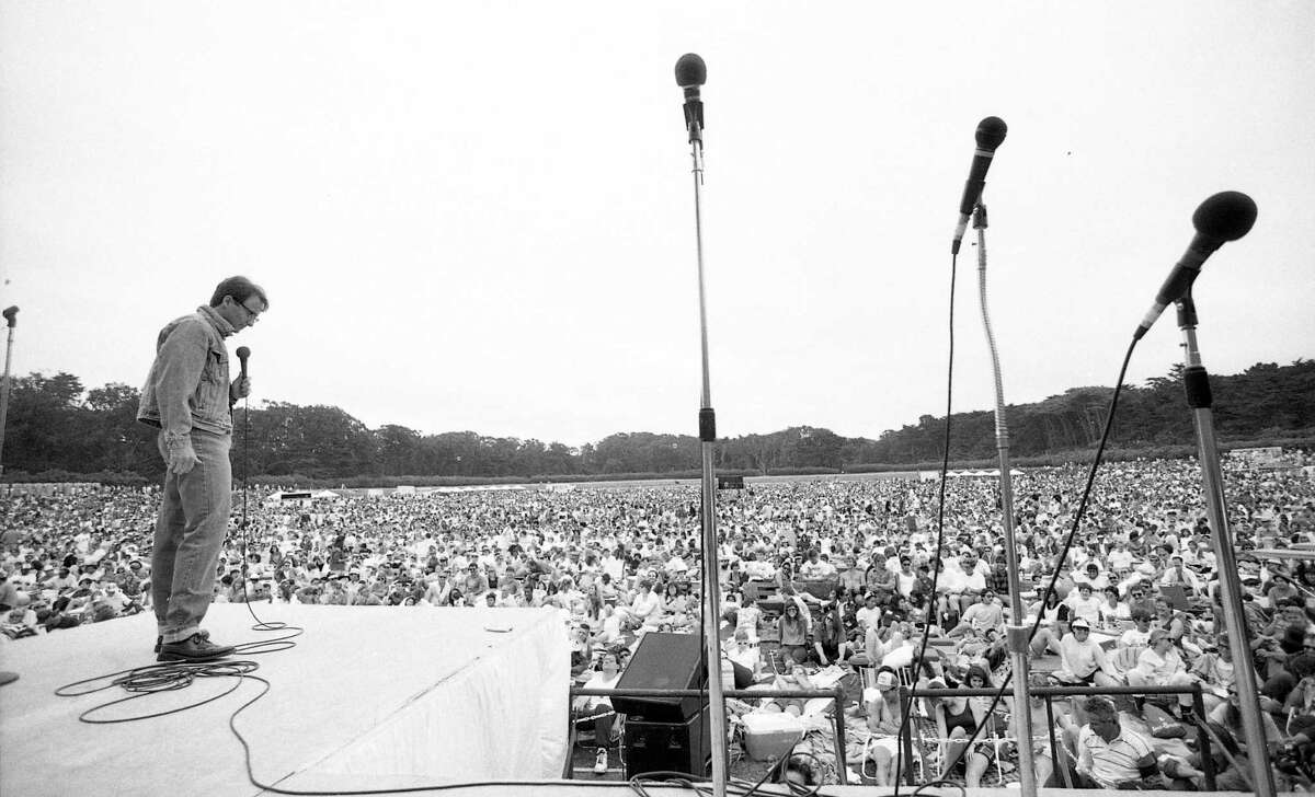 July 30, 1989: Frank Prinzi performs at Comedy Day in Golden Gate Park.