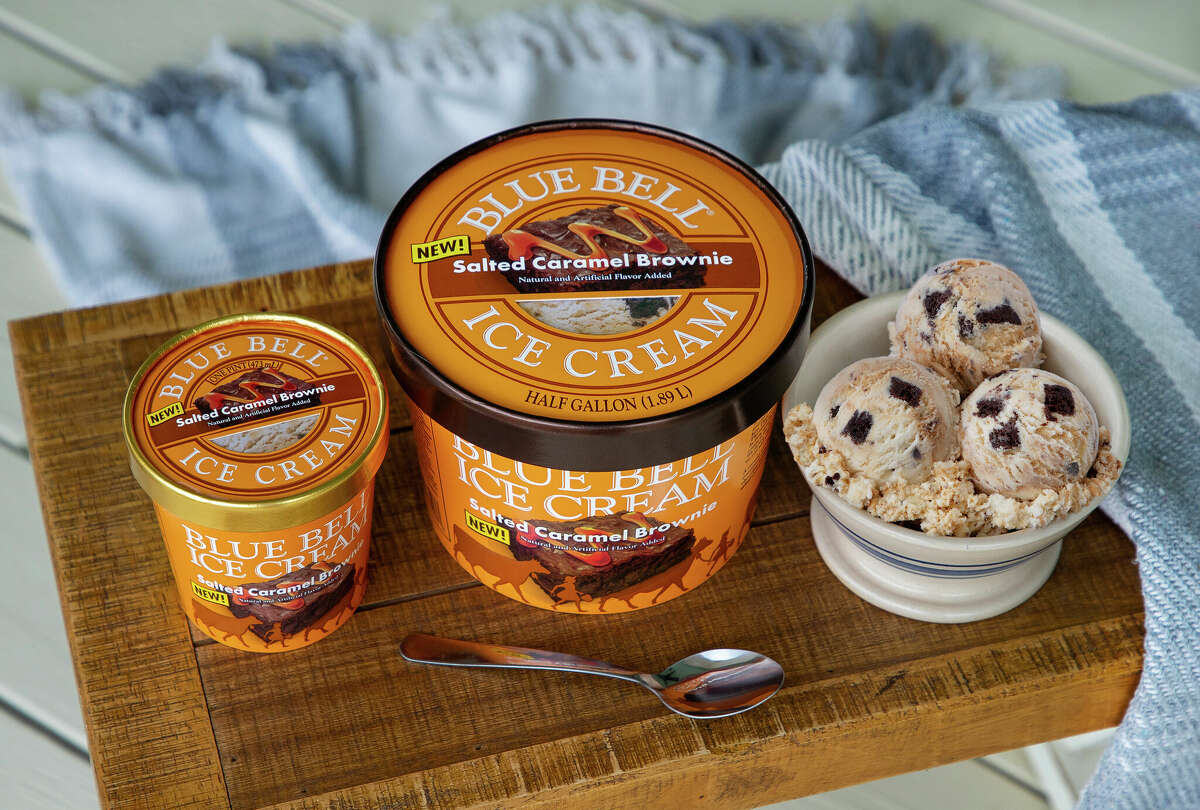 Blue Bell's Salted Caramel Brownie ice cream flavor is available in a half-gallon and pint sizes.
