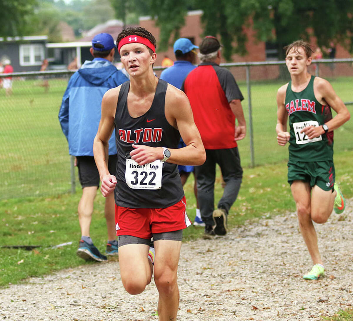 Alton's Victory Humphreys (left), shown at the Granite City Invite earlier this month, was one of the eight Redbirds to run in the top 25  Wednesday at the Collinsville Invite.