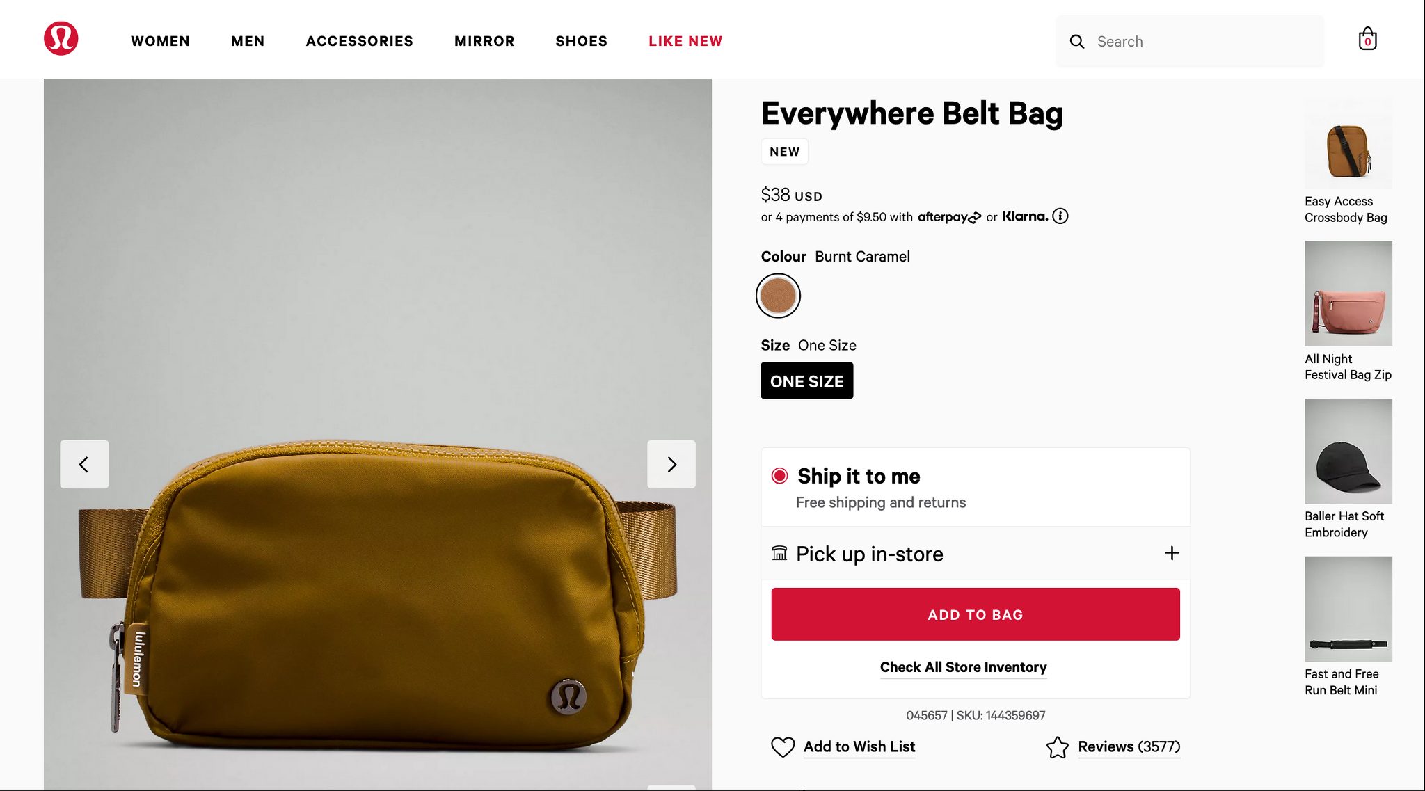 Lululemons Everywhere Belt Bag now comes in a clear version