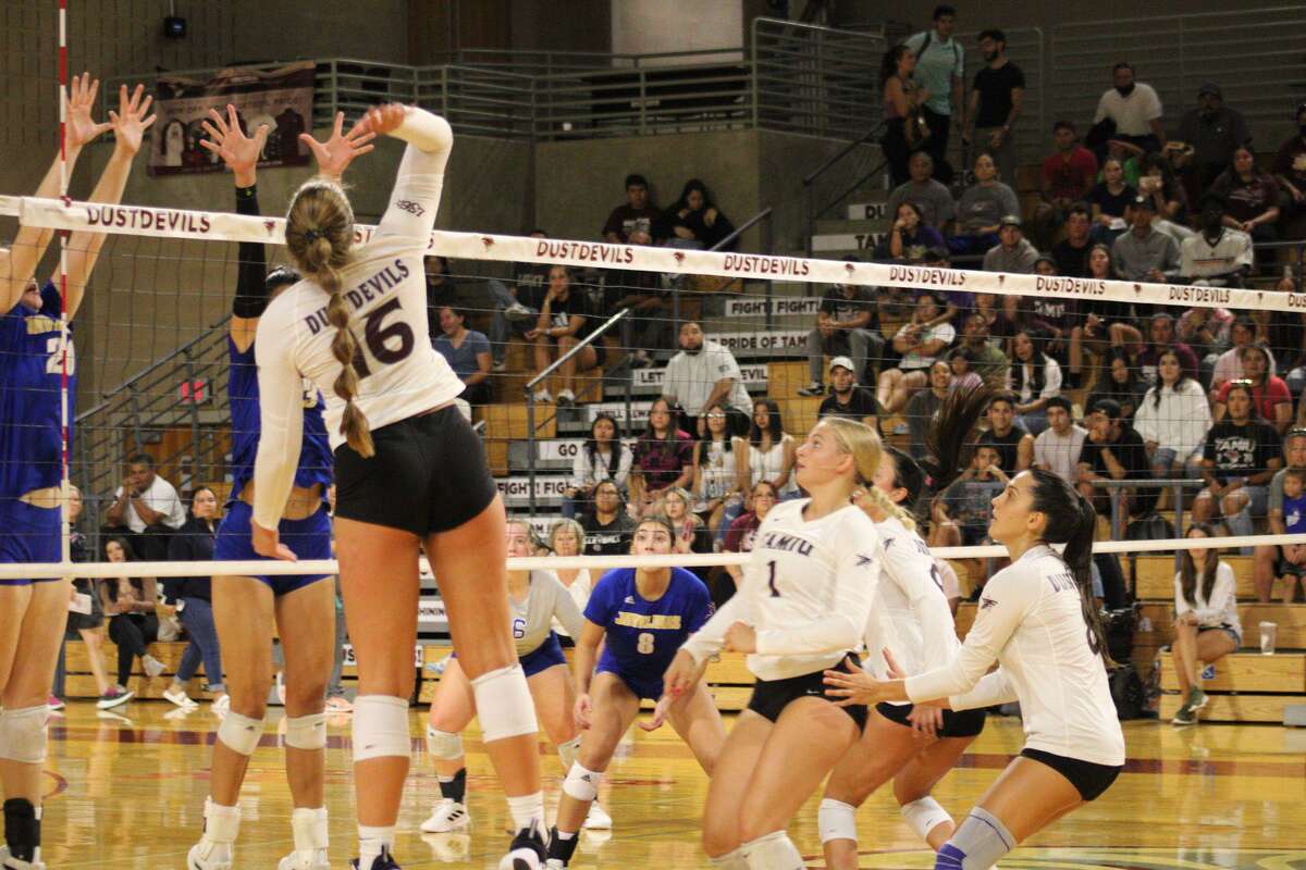 The Texas A&M International volleyball team opened Lone Star Conference play with a 3-1 win over Texas A&M-Kingsville.