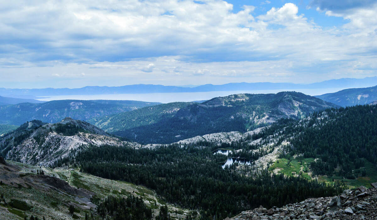 The view from Washeshu Peak, near Lake Tahoe. This peak and nearby valley and creek were recently renamed as part of a nationwide effort to remove a racist slur from geographical landmarks. The Washoe Tribe chose the new name, Washeshu, which means the people. 