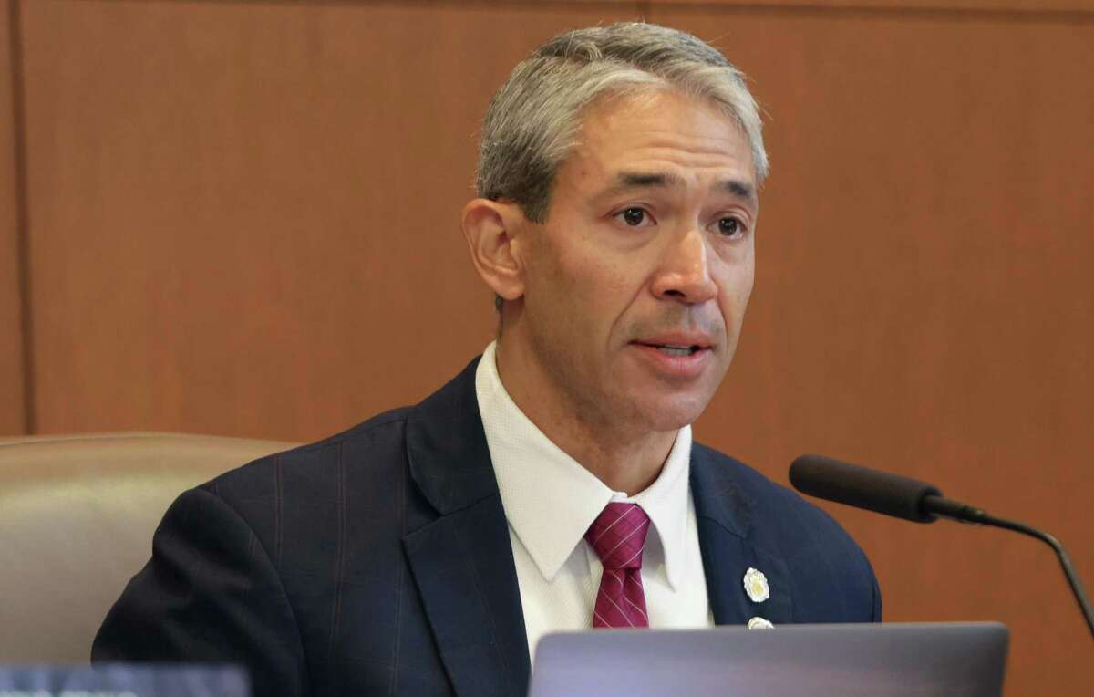 Mayor Ron Nirenberg speaks as City Council meets to discuss and vote on the city's new annual budget, totaling $3.4 billion, on Thursday, Sept. 15, 2022. The main highlights included city property tax relief; large wage increases for city employees to stem the tide of people leaving and fill vacancies; police resources; and what to do with an extra $50 to $75 million in revenue the city takes from CPS Energy.