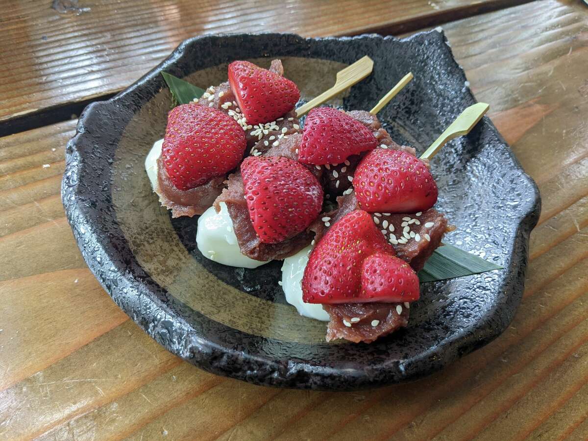 U :Dessert Story's Anko Dangho with red bean and strawberry mochi.