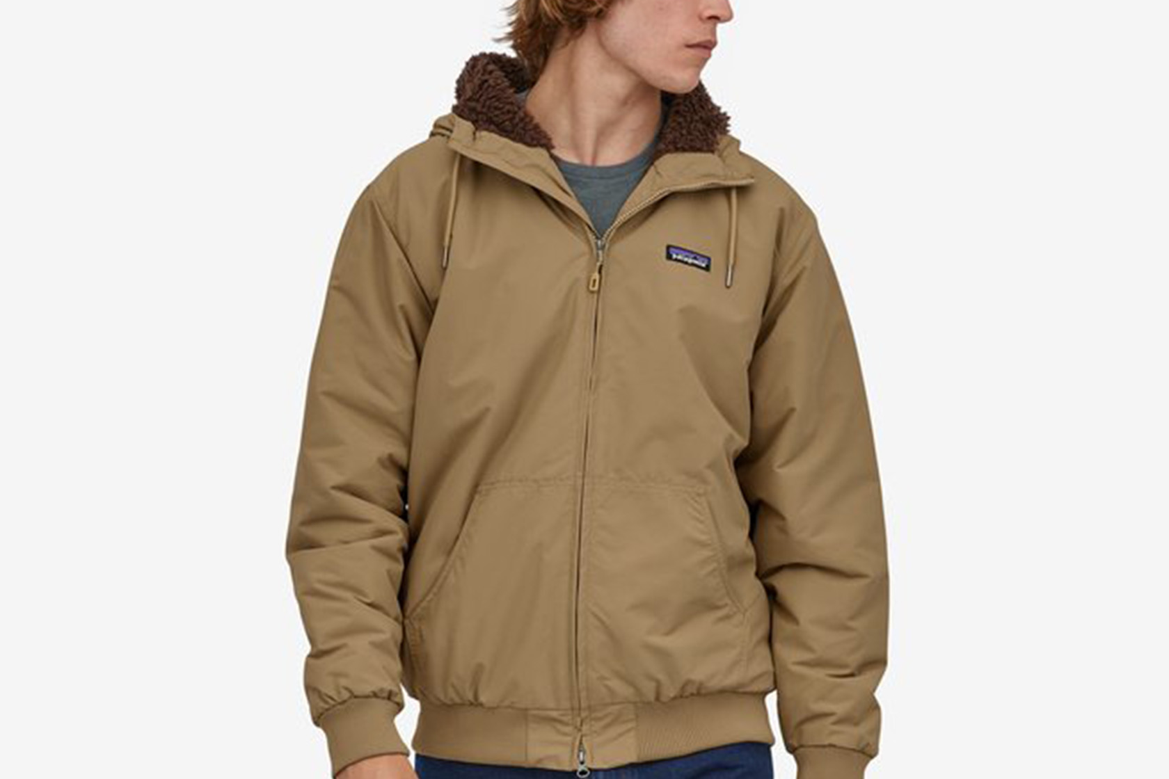 Get a men's fleece-lined bomber jacket from Patagonia for half the