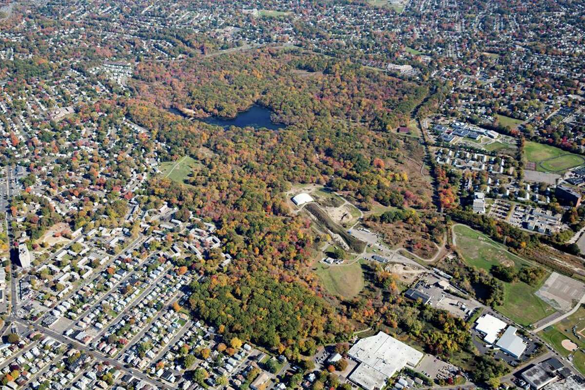 An aerial view of Remington Woods, in Bridgeport and Stratford.