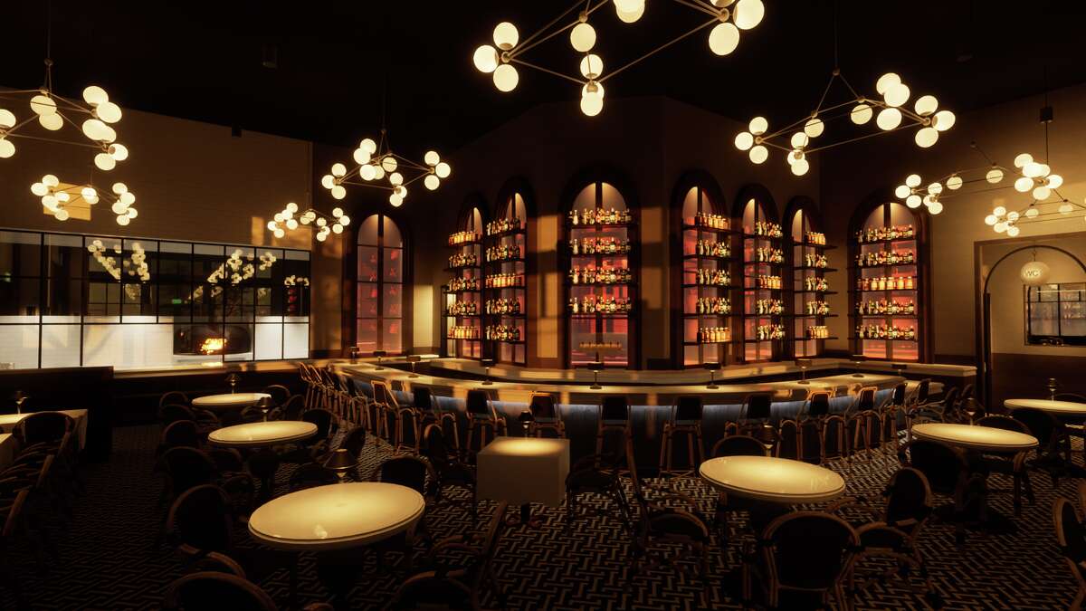 A rendering of La Connessa's dramatic bar.