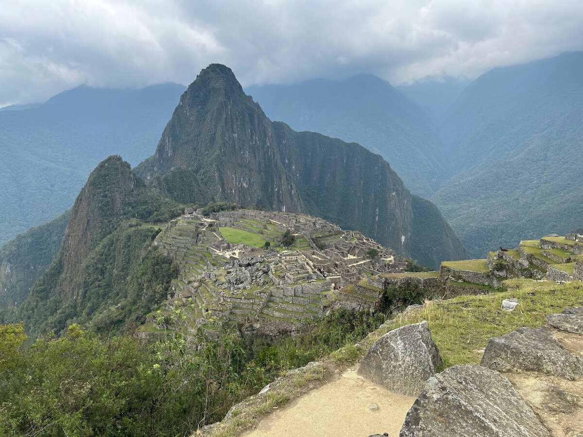 A wide look at Machu Picchu in Peru and the mountains that surround it.