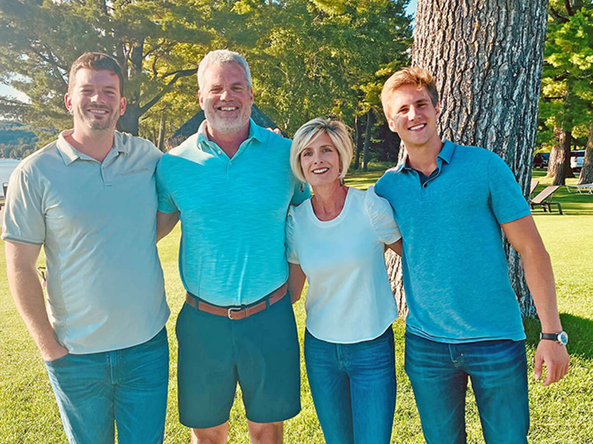 Edwardsville graduate Sara (Hepler) Hentz, second from right, with her stepson Will, her husband Kurt and her son Josh.