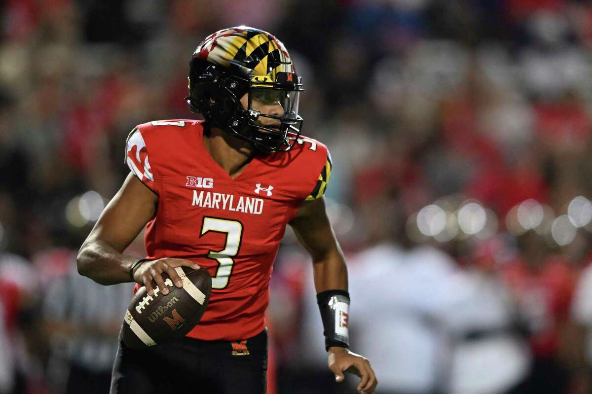 Maryland quarterback Taulia Tagovailoa looks to pass against Southern Methodist in the first half of an NCAA college football game, Saturday, Sept. 17, 2022, in College Park, Md.