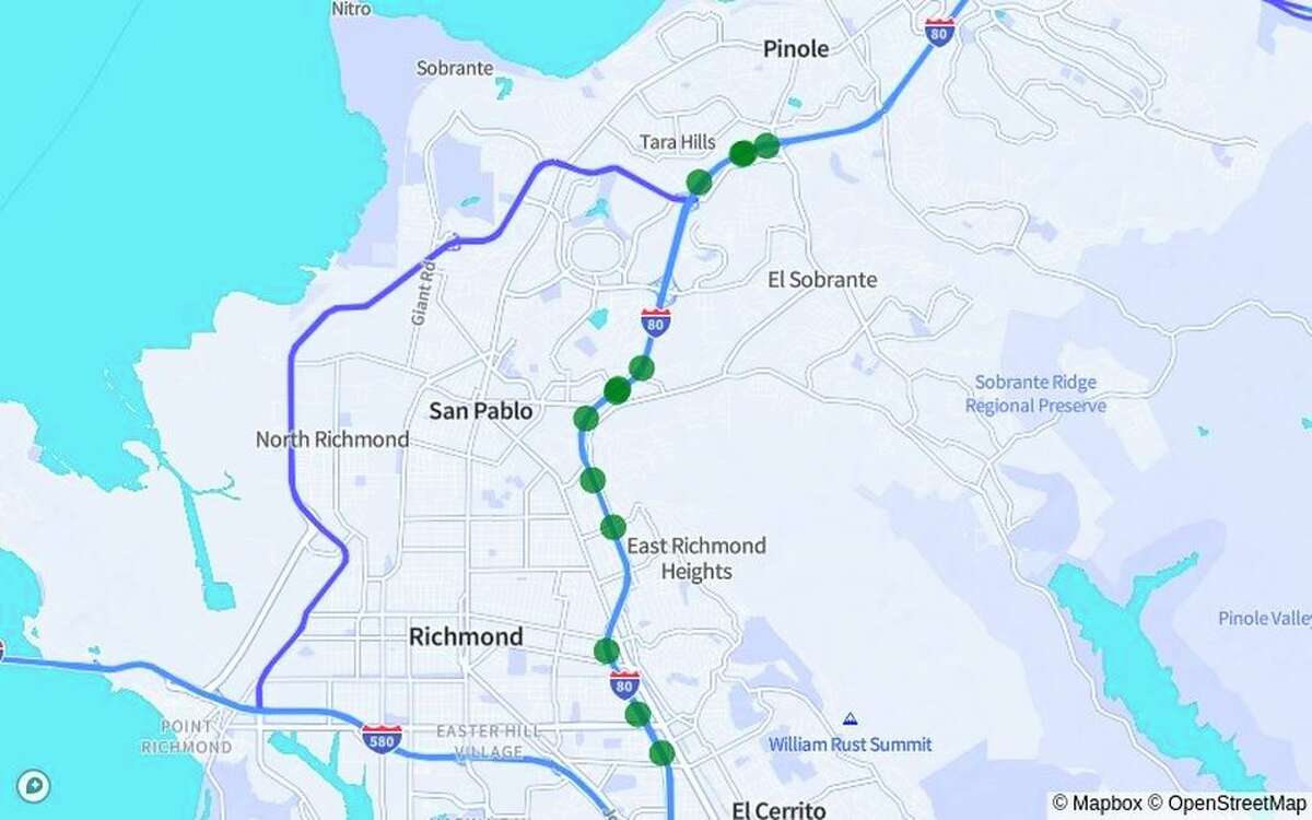 This stretch of I-80 from El Cerrito to Pinole was the third deadliest road in the state, according to personal finance website MoneyGeek.