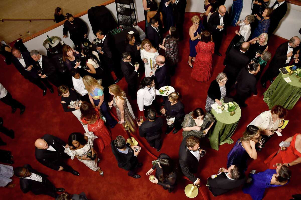 Guests gather at the opening night of the Houston Symphony at Jones Hall Friday Sept. 16,2022.