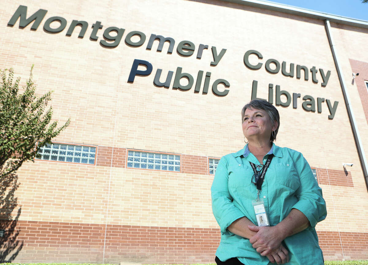 Montgomery County Library Director Rhea Young poses for a portrait in the Montgomery County Central Library, Wednesday, Sept. 14, 2022, in Conroe. Young previously was a librarian for Splendora ISD for more than 30 years.