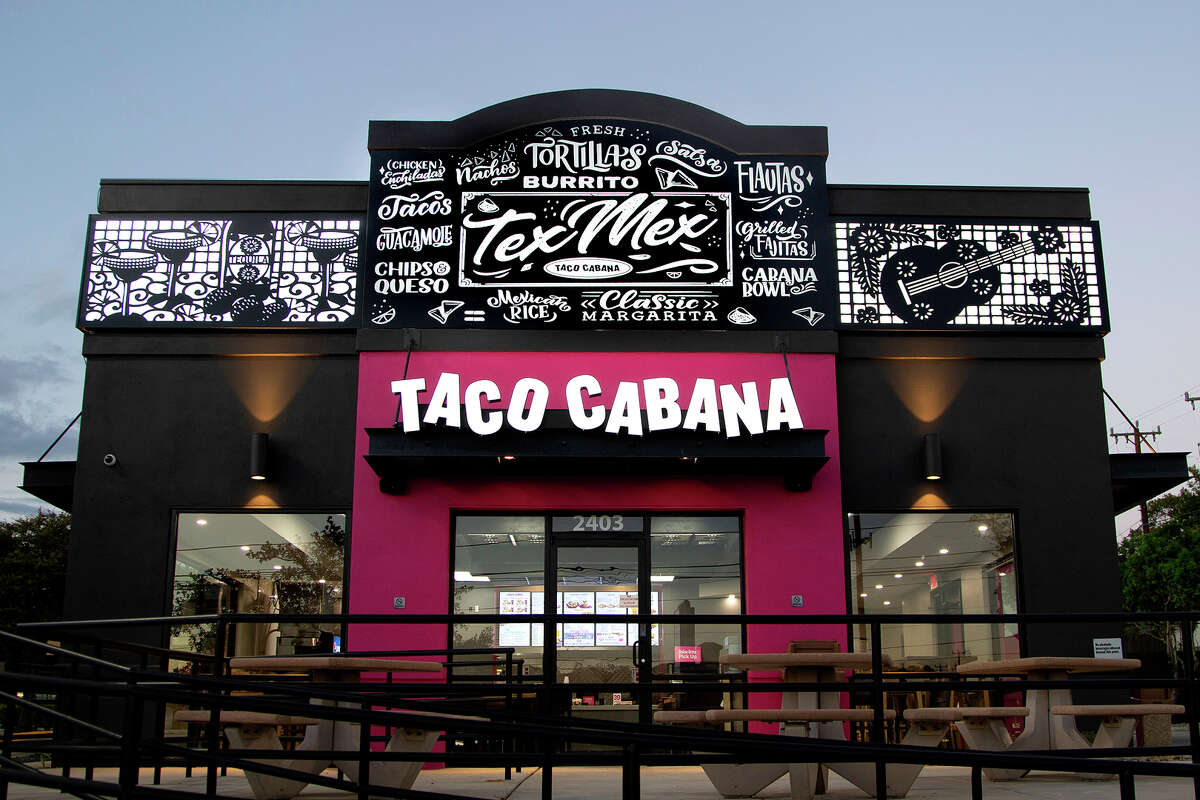 Taco Cabana's new pink-ish location at at 2403 Babcock Rd.