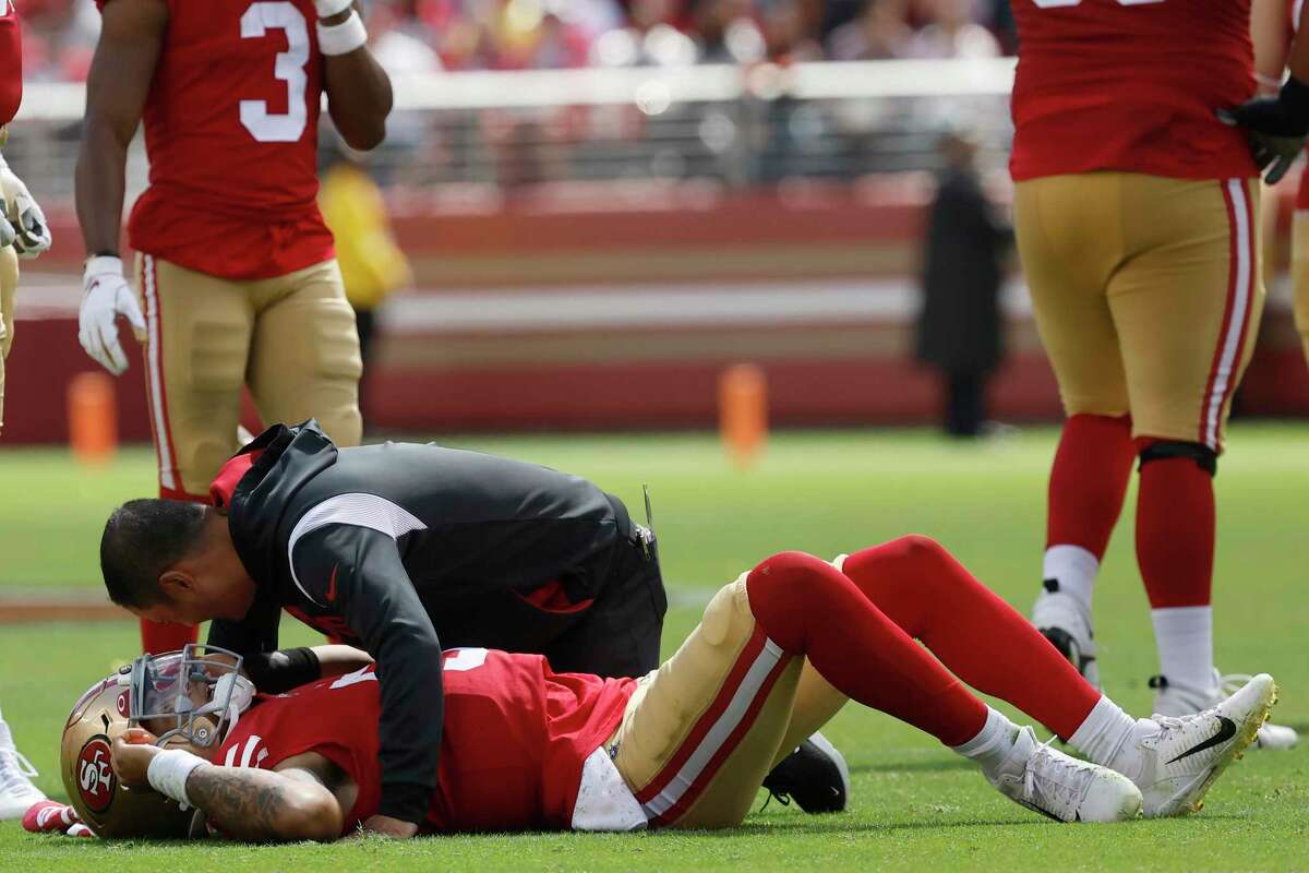 49ers’ Trey Lance has successful surgery to repair broken ankle. San Francisco 49ers quarterback Trey Lance, bottom, lies on the field after being tackled during the first half of an NFL football game against the Seattle Seahawks in Santa Clara, Calif., Sunday, Sept. 18, 2022. (AP Photo/Josie Lepe)