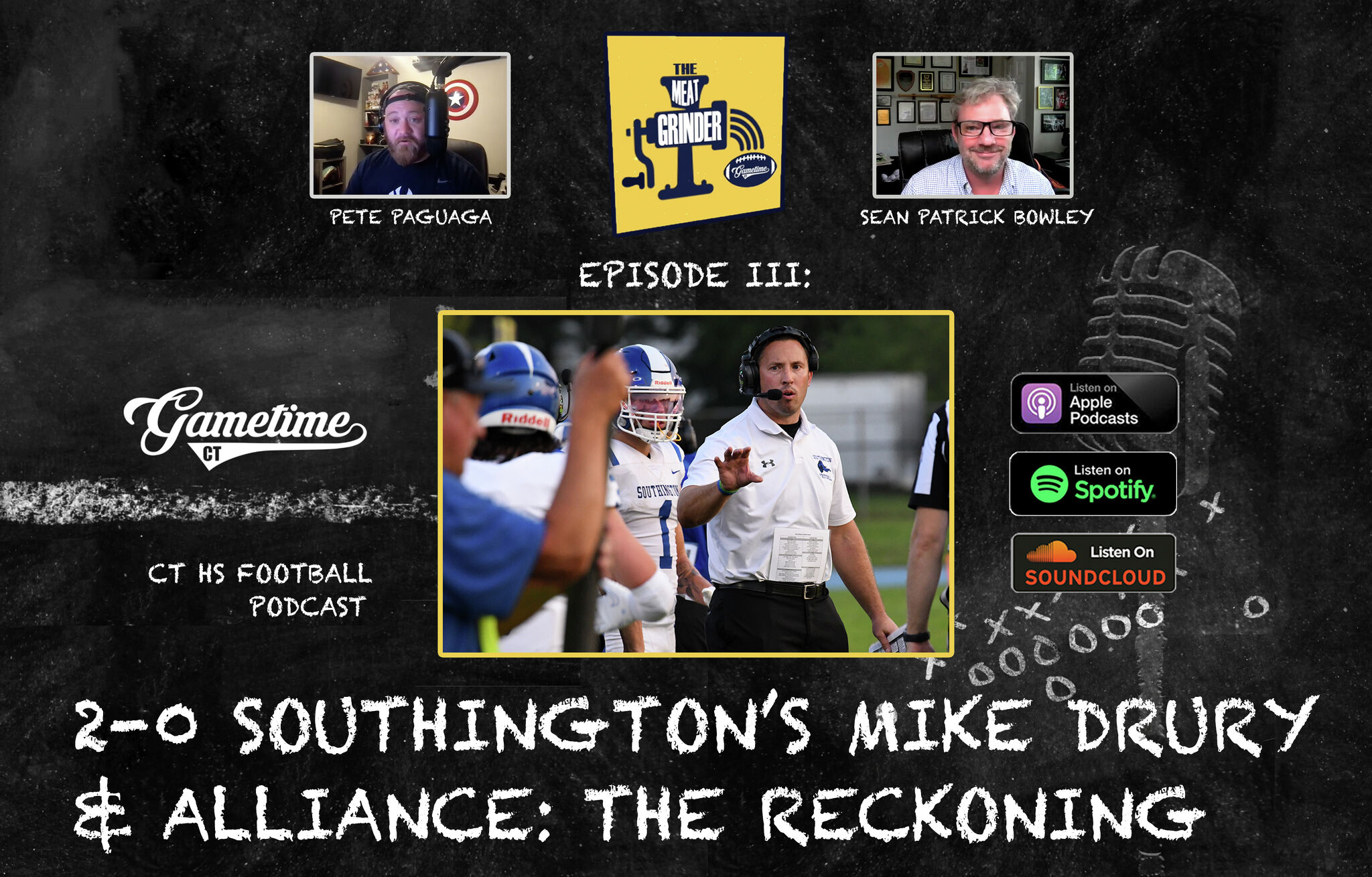 The Meat Grinder CT HS Football Podcast (S5; E3) Southington's Mike Drury & Alliance The Reckoning