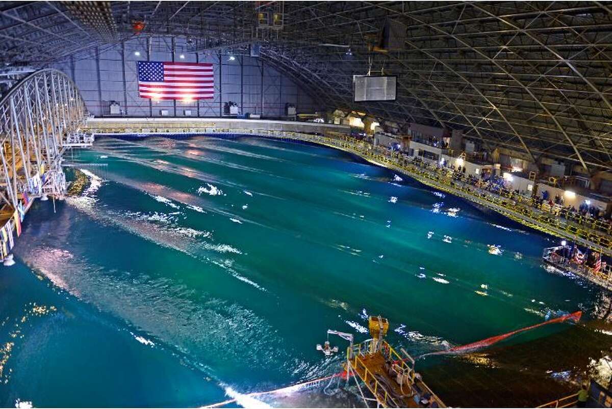 This Indoor Ocean Tests Navy Ships and More: Located at the Naval Surface Warfare Center in Carderock, Maryland, the giant wave pool 'MASK' can recreate almost any kind of wave and ocean condition.