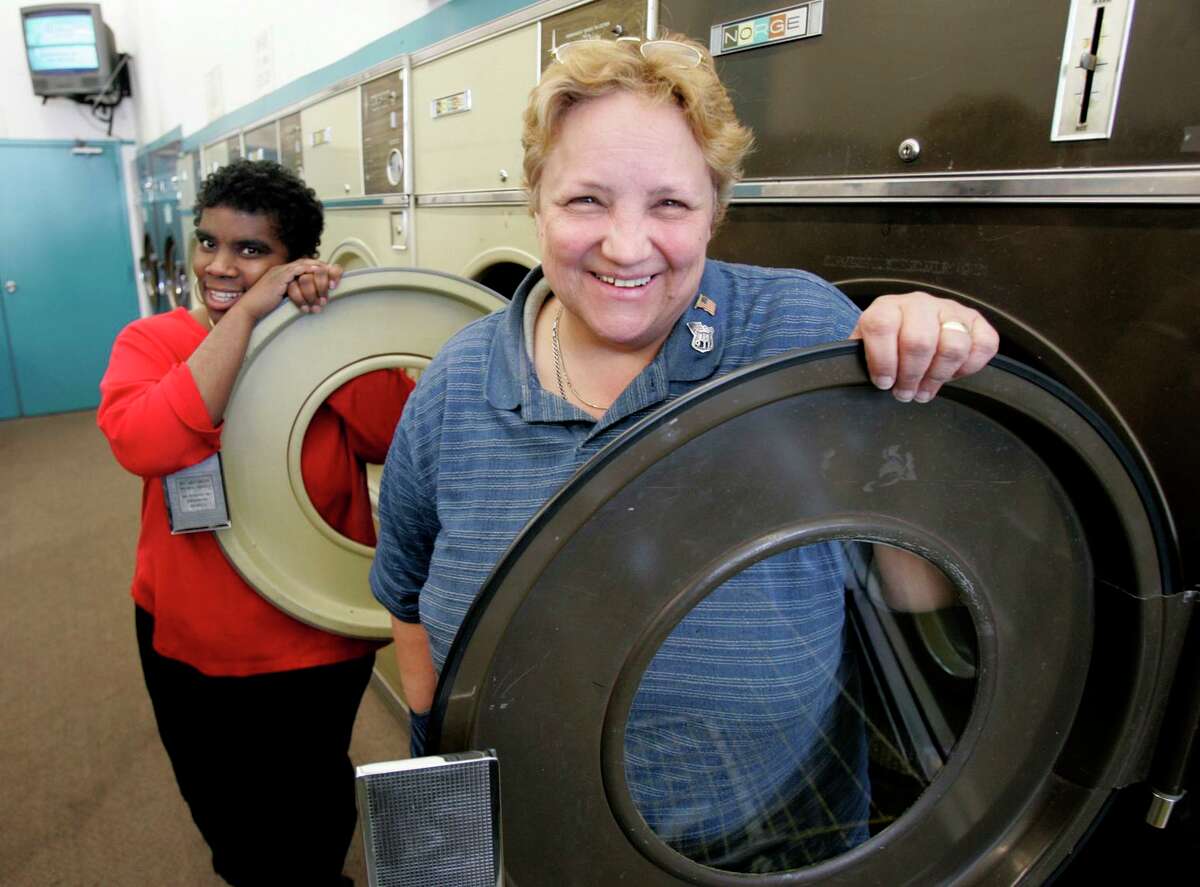 Jenny Bruggen (right) and Lorraine Howard at Norge Cleaners in Oakland in 2005. Jenny Bruggen bought the cleaners and self-service laundromat with her daughter Lorraine Howard from her former boss a year ago.