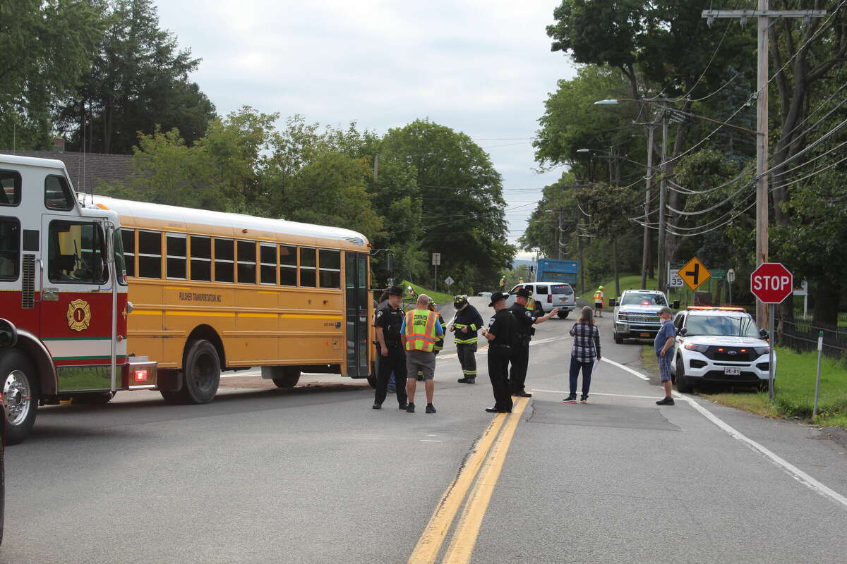 School bus crashes in Greenport