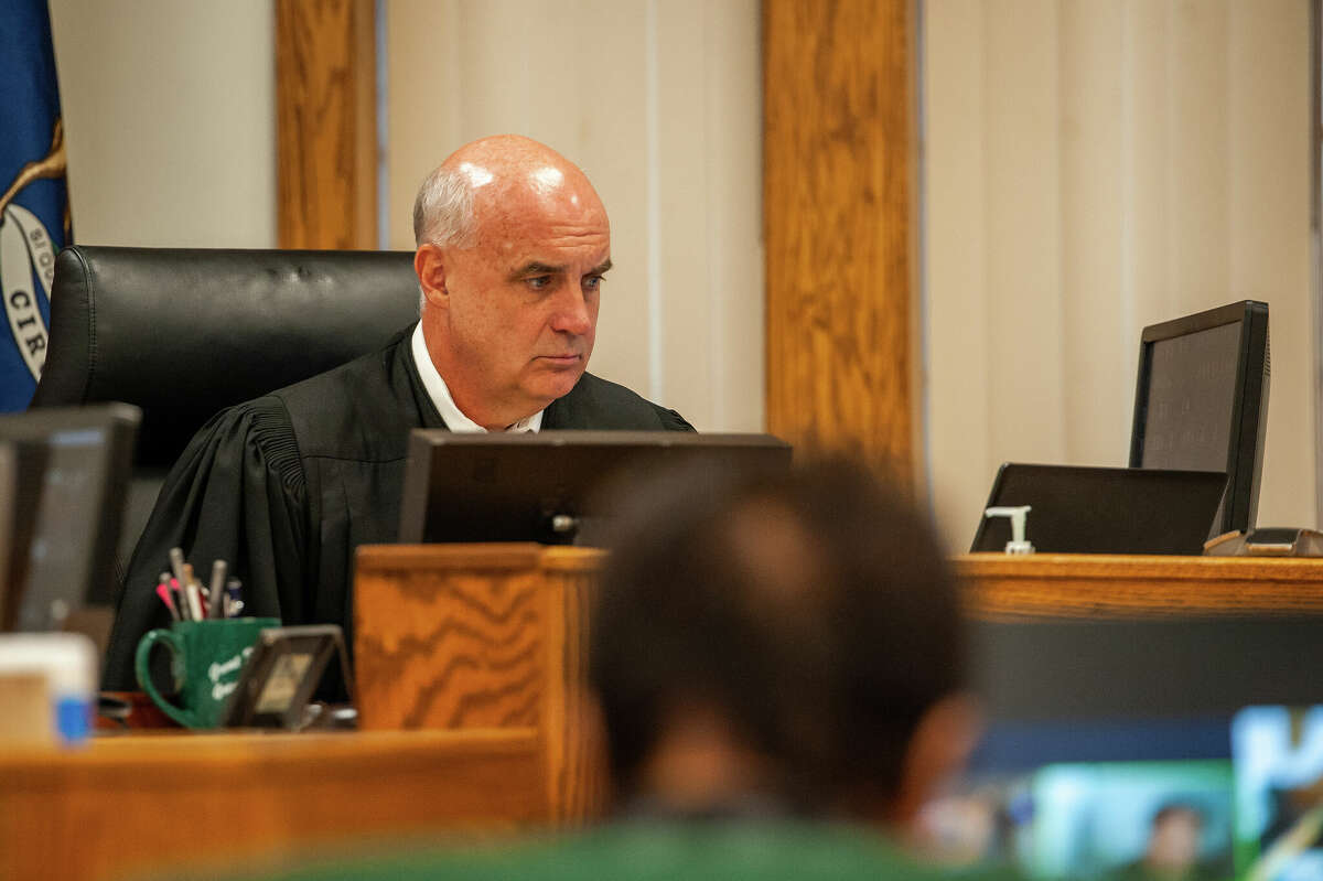 Judge Michael Carpenter of the 75th District Court presides over a case related to the former Holiday Inn property in a Midland County courtroom on Sept. 21, 2022 in Midland.
