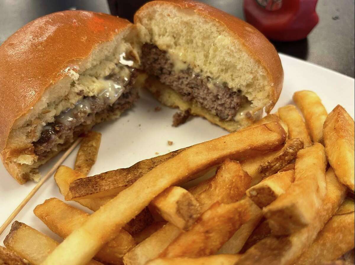 This particular dam burger at Red Oak Family Restaurant in Sanford includes a 1/3 pound patty, brie and garlic aioli.