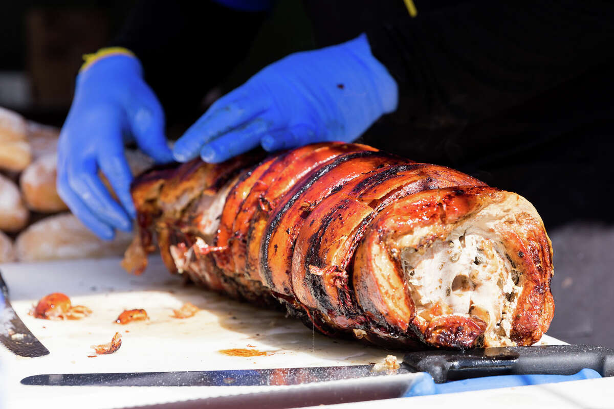 Porchetta at the Roli Roti food truck at the Ferry Building in San Francisco, Calif. on Sept. 20, 2022.
