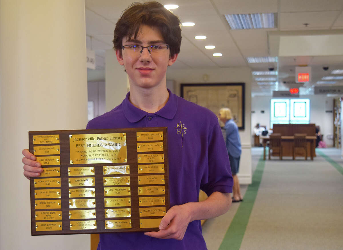 Routt Catholic High School junior Walter Copper has received the annual Friend of the Year award presented by Friends of the Jacksonville Public Library.