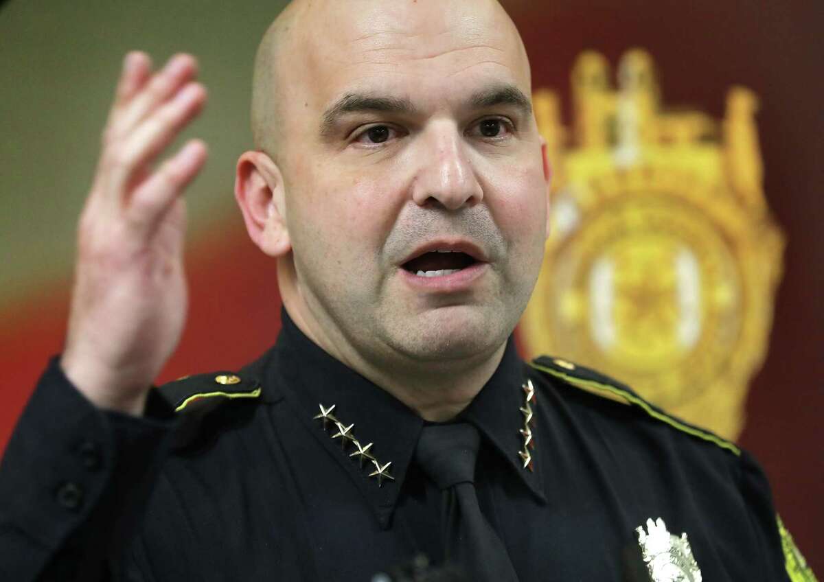 Bexar County Sheriff Javier Salazar discusses the shooting deaths of San Antonio hairstylist Nichol Olsen and her two daughters, Alexa Denice Montez, 16, and London Sophia Bribiescas, 10, which occurred at a home in the gated luxury residential development of Anaqua Springs Ranch near Leon Springs on Jan. 10, 2019.