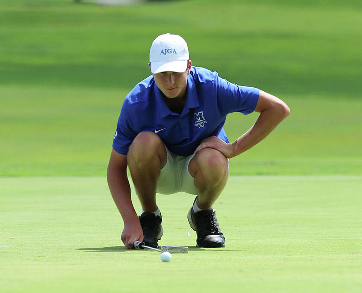 Marquette's Aidan O'Keefe shot 1-under 35 to take medalist in the Explorers' triangular victory on Wednesday.