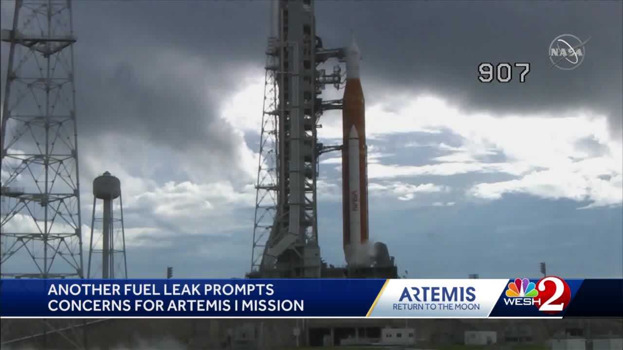 Leak detected during Artemis I moon rocket test tanking process