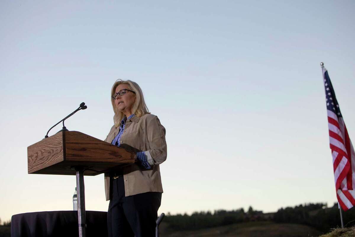 Rep. Liz Cheney (R-Wyo.) gives a concession speech to supporters after being defeated by Harriet Hageman in the primary, in Jackson, Wyo., on Aug. 16, 2022.