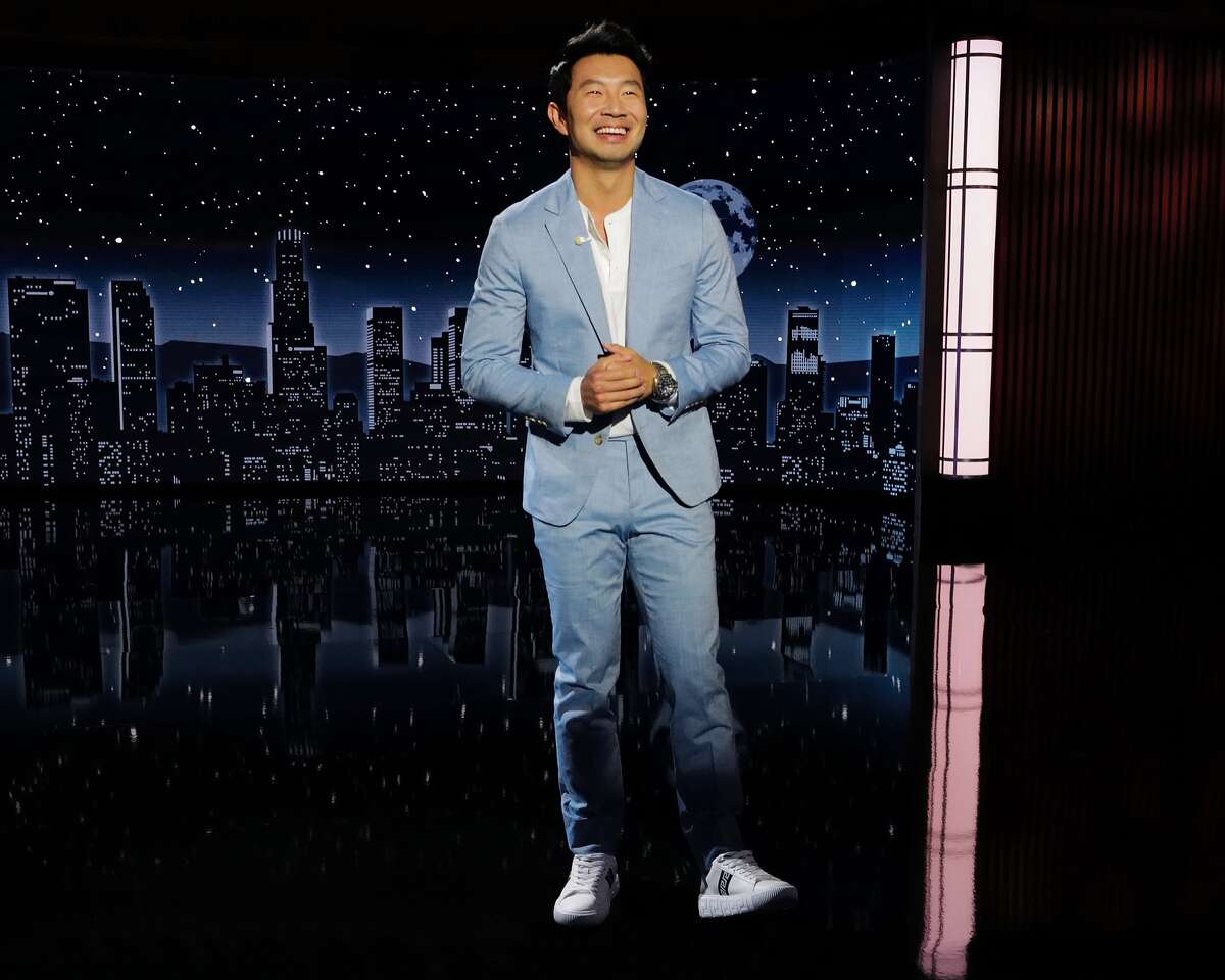 Simu Liu guest hosts "Jimmy Kimmel Live!" on Aug. 24, 2022.
