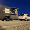 A view of the Coffee Box Mobile unit, pulled by a former fire chief's Ford Expedition SUV. 