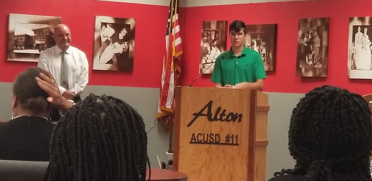 Alton school board honors award winning students