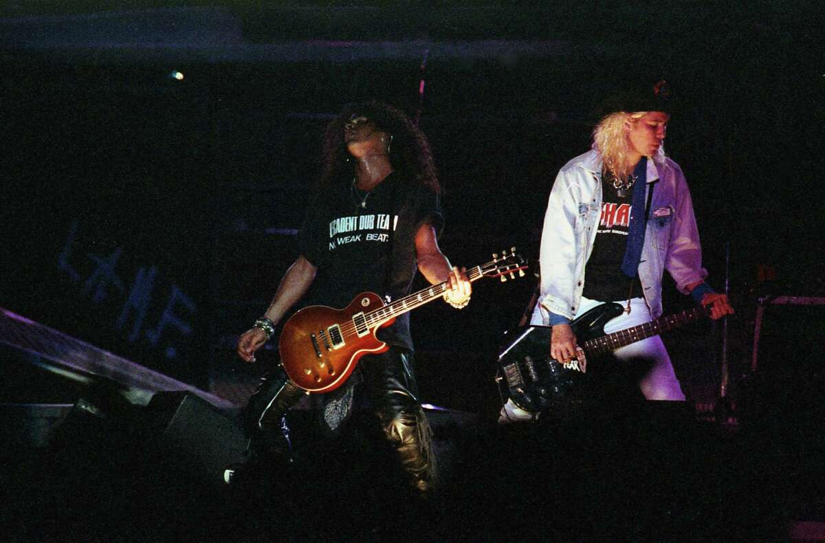Slash and Duff McKagan of Guns N Roses at the Astrodome, Sept. 4, 1992.