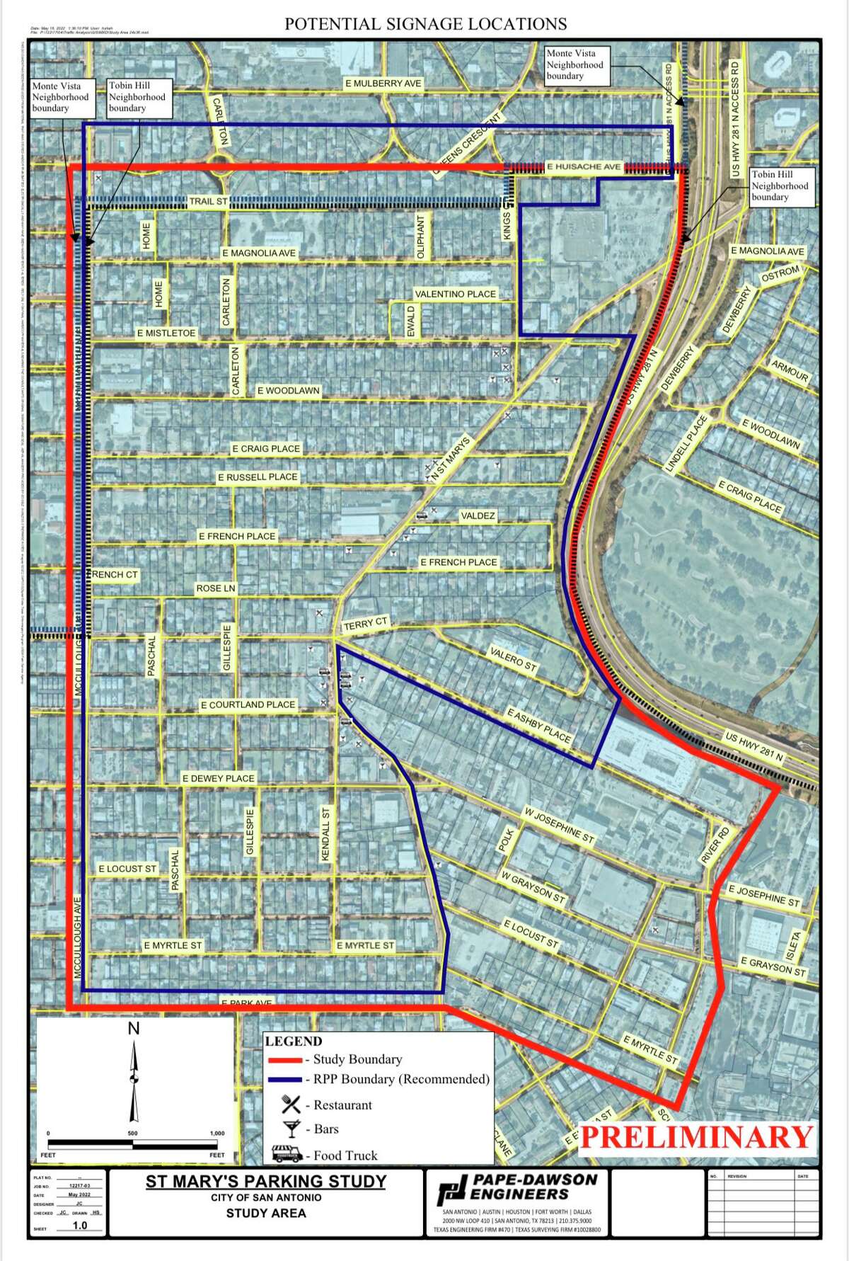 This map tweeted out by Councilman Mario Bravo shows the proposed area and streets that will be affected.