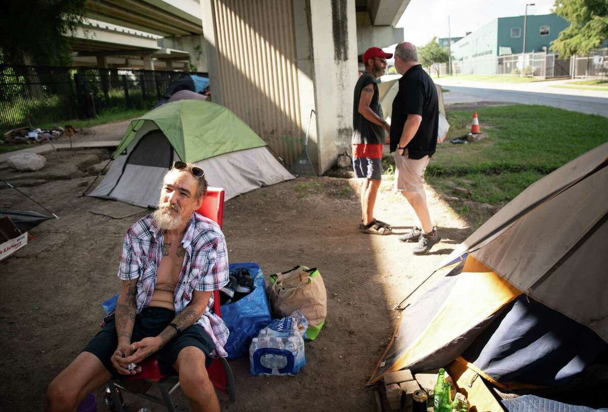 Members of Houston encampment near Minute Maid found work related