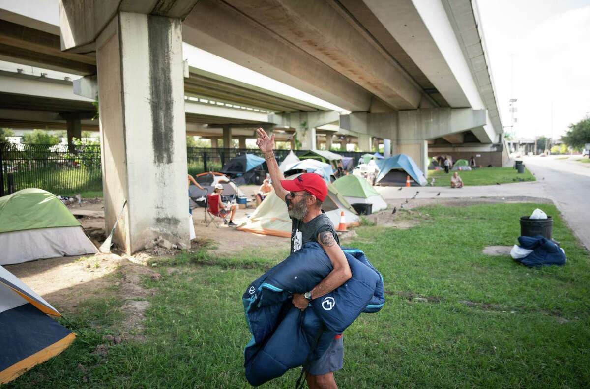 Members of Houston encampment near Minute Maid found work related