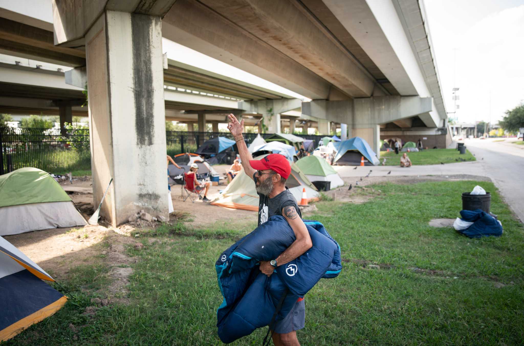 Members of Houston encampment near Minute Maid found work related to Astros  games